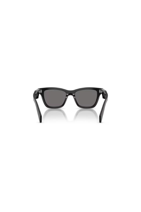 Butterfly Sunglasses in Black by Prada, featuring a bold butterfly shape with faceted temples and signature branding. Perfect for everyday edge.