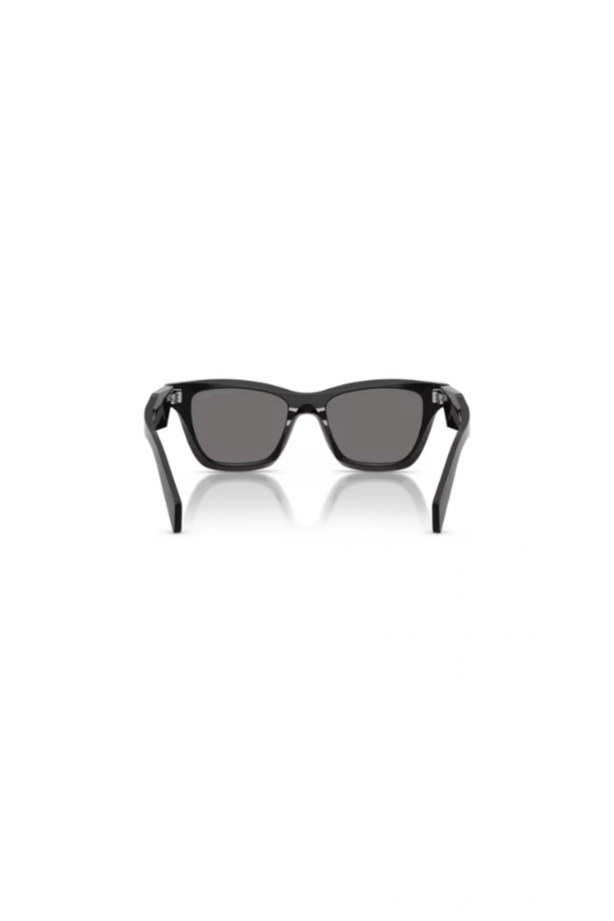 Butterfly Sunglasses in Black by Prada, featuring a bold butterfly shape with faceted temples and signature branding. Perfect for everyday edge.