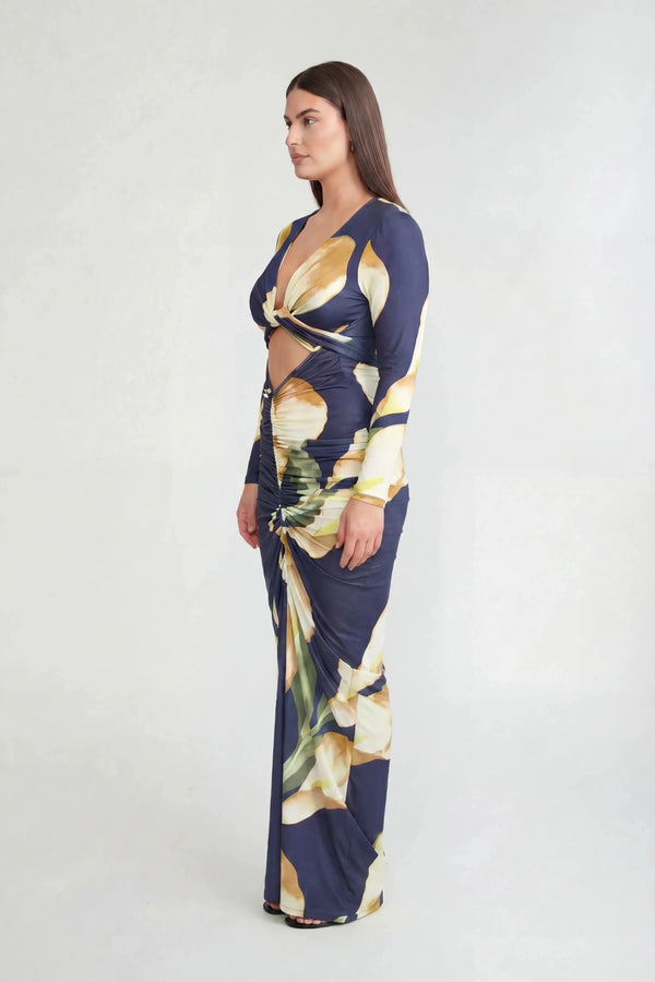 Loni Long Sleeve Dress by Pfeiffer, ruched long sleeve jersey dress, perfect for day to night styling