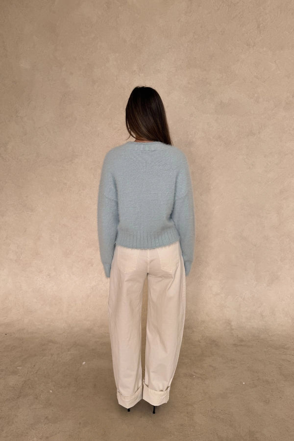 Jaz Mid Rise Barrel Jean White by Sneaky Link, stretch denim barrel jeans with mid rise fit, perfect for elevated everyday styling