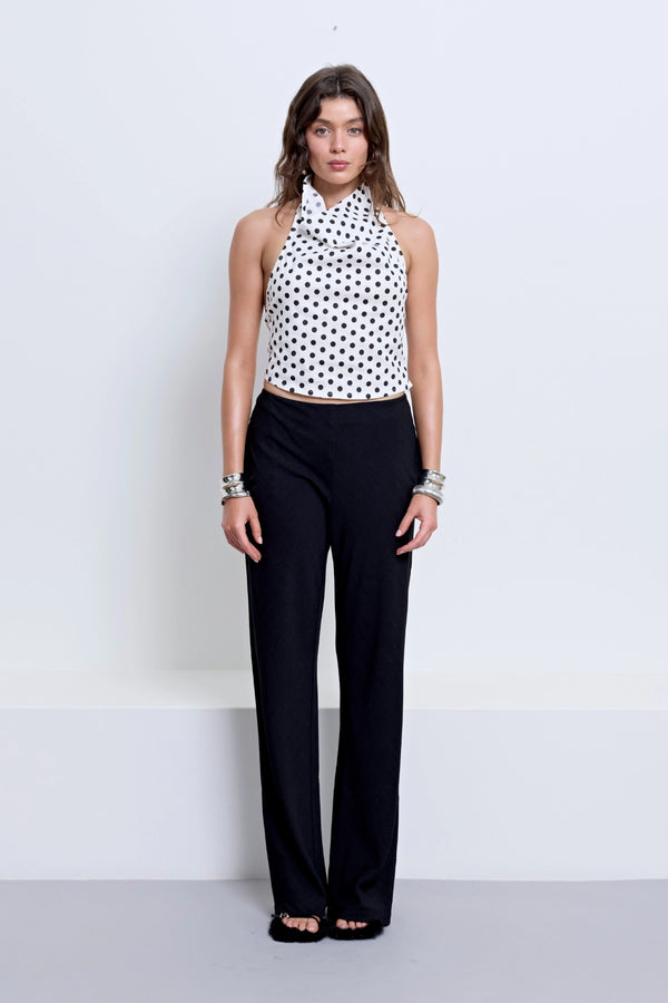 Hallie Backless Top Polka Dot