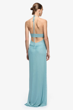 Xanthi V Neck Maxi Dress Bermuda Blue