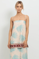 Summer Fling Tunic Multi by Pasduchas, soft-touch Tencel with exclusive palm print, adjustable straps, and invisible zip, perfect for trendy viral summer and coordinated looks.