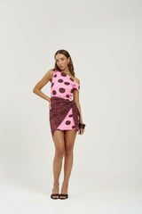 Rumi Mini Dress Big Dotty by Summi Summi – playful cotton blend mini dress with bold dot print for summer occasions.
