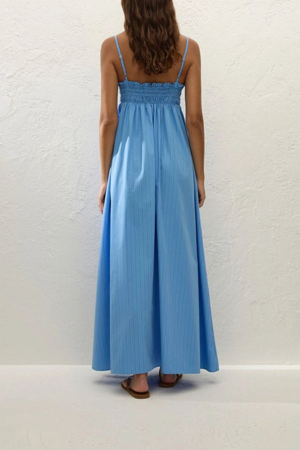 Presa Maxi Dress Mico Pinstripe Azul