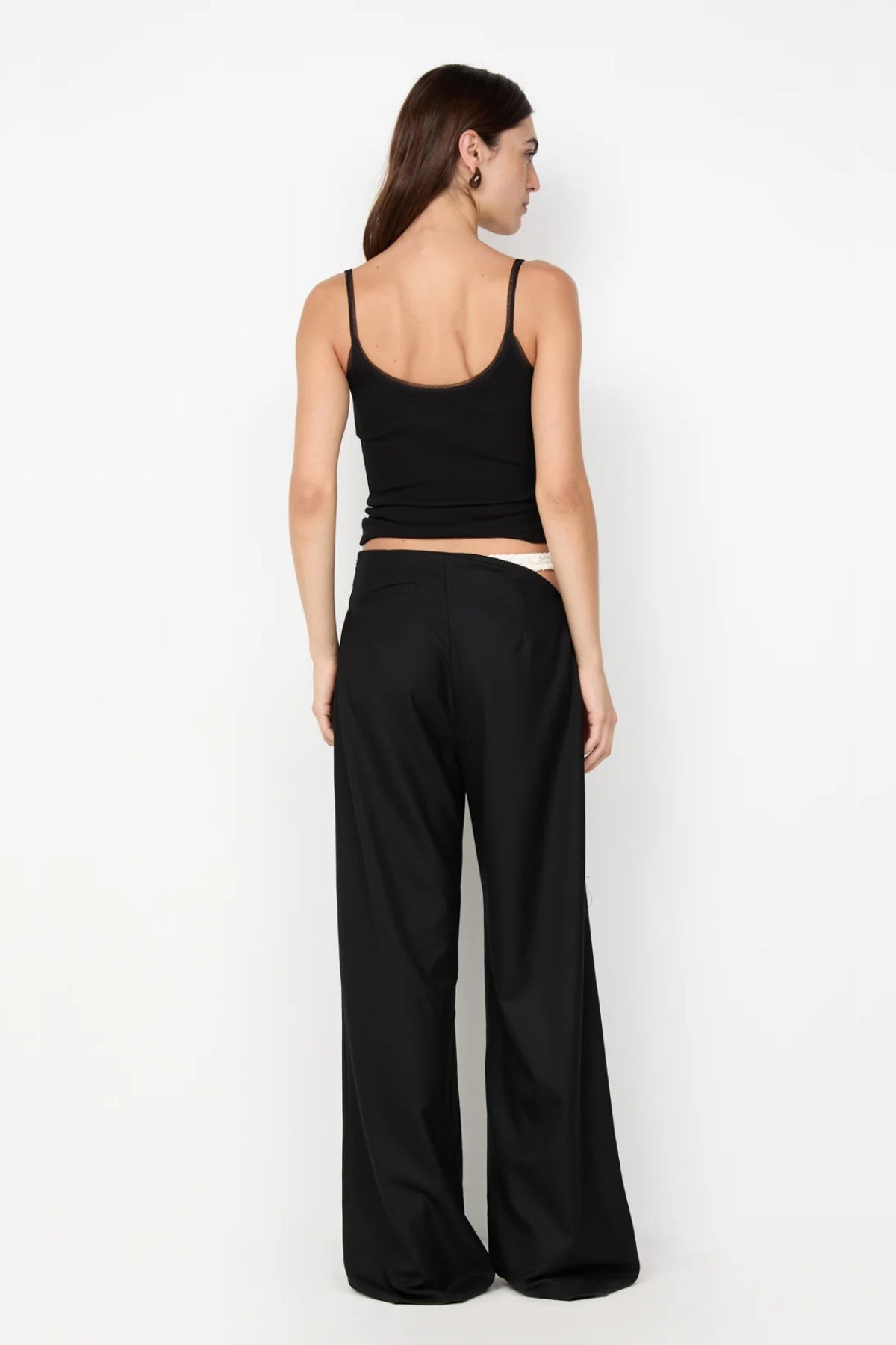 Emerson Tank by Bec + Bridge, a ribbed cotton tank with sheer tulle trim and slim straps. Perfect for chic everyday layering.