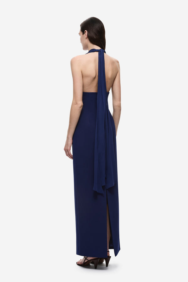 The Capezza Silk Dress Deep Blue