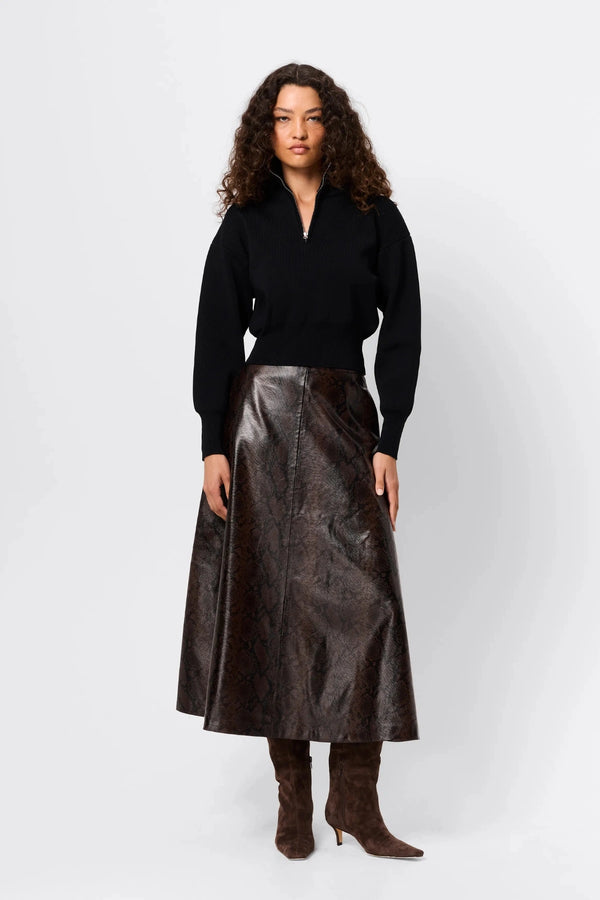 Lexington Sweater Black by Mossman, half zip knit sweater with relaxed fit, perfect for work or elevated everyday styling