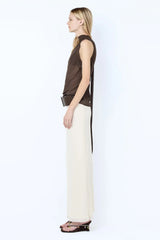 Augustin Scarf Top by Bec + Bridge — sheer asymmetric georgette top with elegant neck scarf detail, perfect for evening wear.