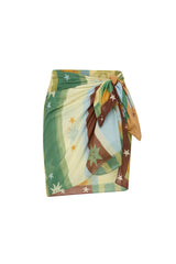 Square Pareo Sundrop by Soleil Soleil, lightweight cotton pareo with a semi-sheer finish for beach days and resort escapes.