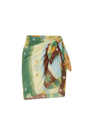 Square Pareo Sundrop by Soleil Soleil, lightweight cotton pareo with a semi-sheer finish for beach days and resort escapes.