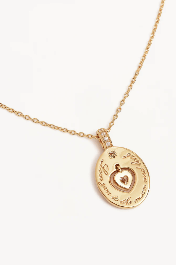 By Charlotte | 18k Gold Vermeil Love You to the Moon and Back Necklace | Girls with Gems