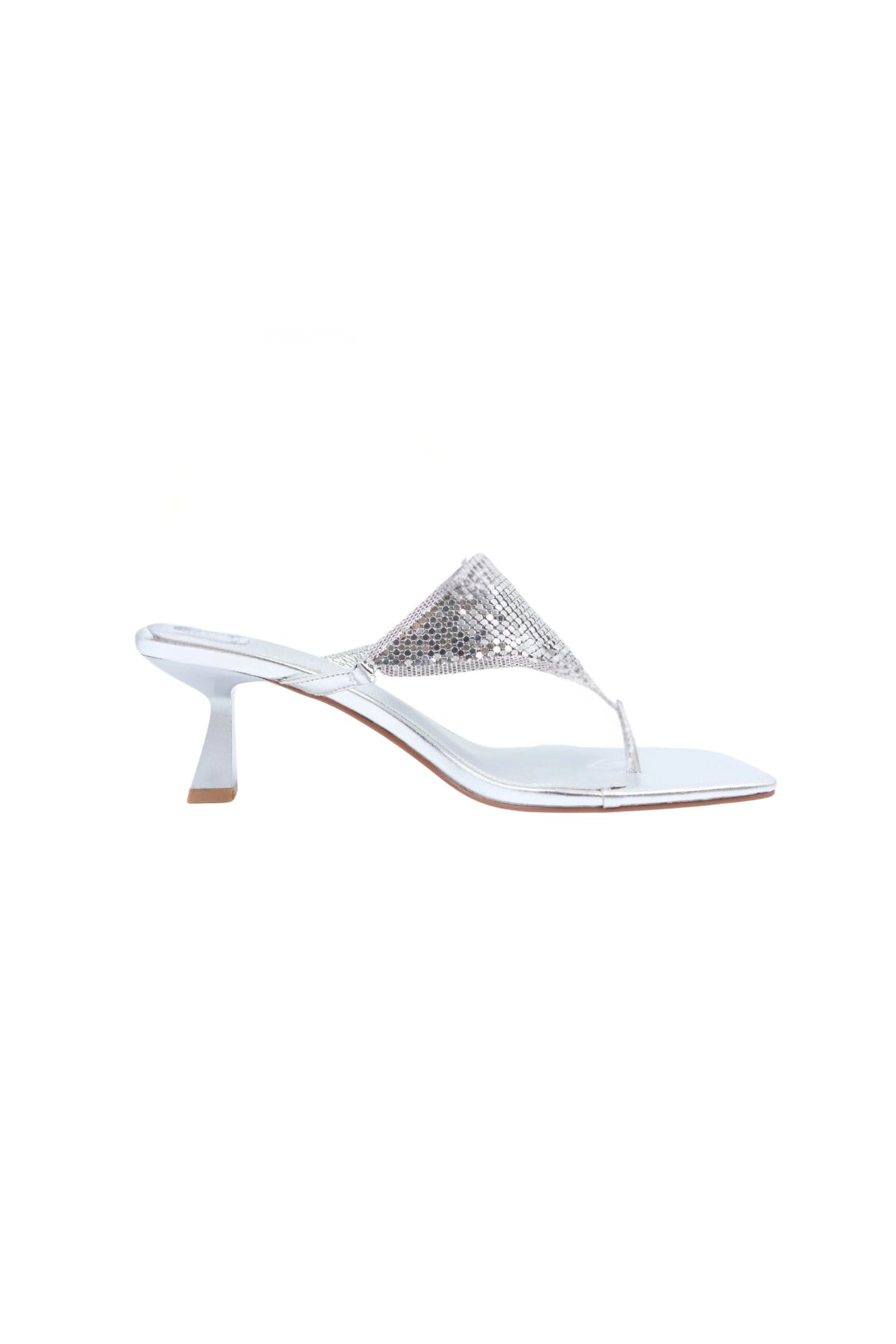 Alexia Glomesh Heel Silver