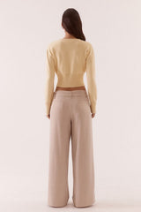 Alani Cardigan Custard by Sovere, soft knit cardigan with keyhole detail, perfect for layering or everyday styling