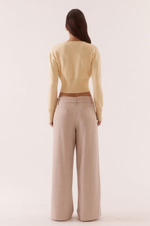 Alani Cardigan Custard by Sovere, soft knit cardigan with keyhole detail, perfect for layering or everyday styling