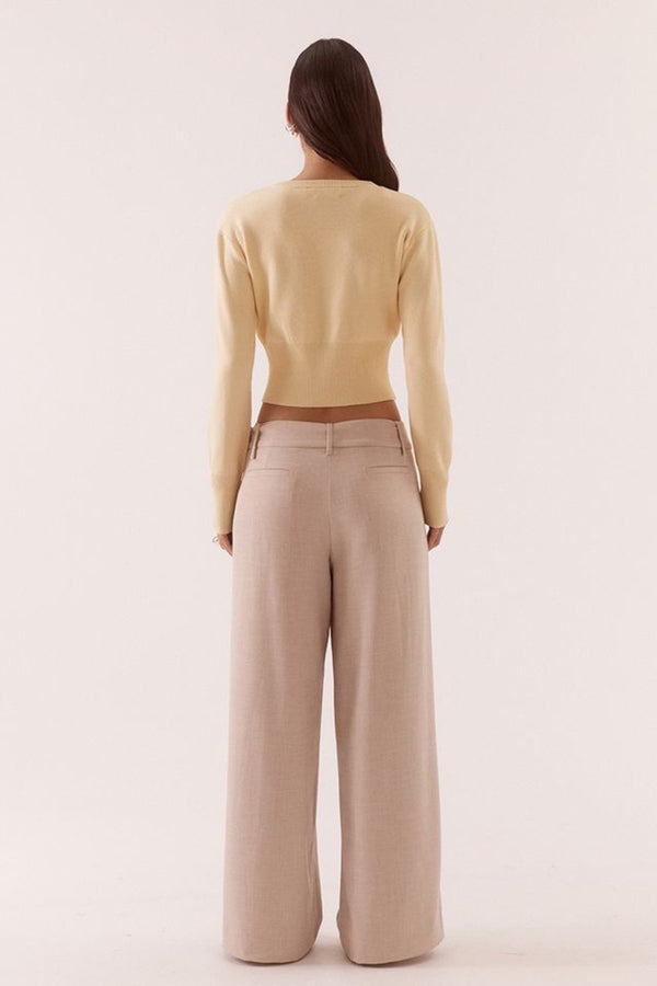 Alani Cardigan Custard by Sovere, soft knit cardigan with keyhole detail, perfect for layering or everyday styling