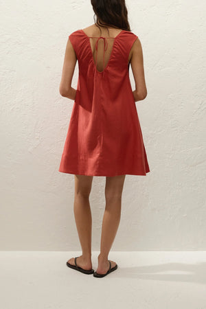 Perla Mini Dress Dusty Tomato