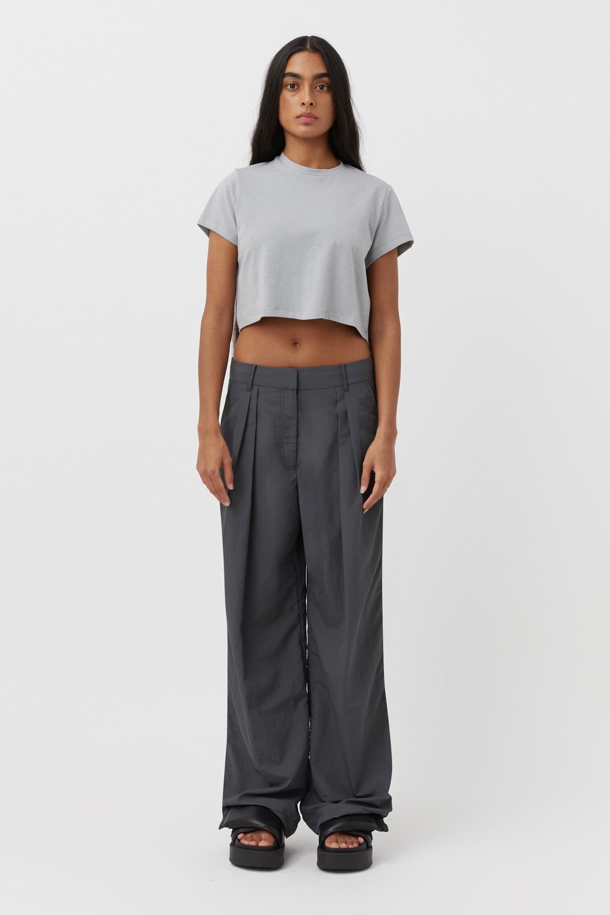 Camilla And Marc | Halazia Cropped Tee Light Grey Marle | Girls With G…