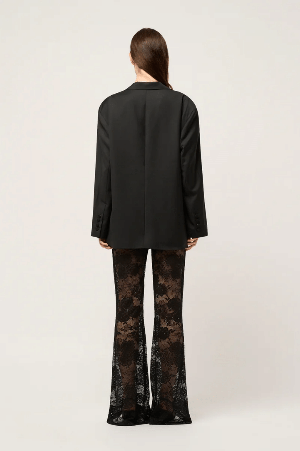 Michael Lo Sordo | Women's Lace Flared Pant Black | Girls With Gems