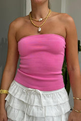 Rex Tube Top Pink by Sneaky Link – Trendy, playful boob tube blending comfort and sophistication, perfect for making a viral summer style statement.