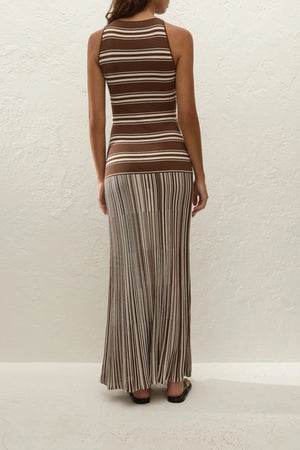 Tore Maxi Dress Ombre Stripe Macro Carob