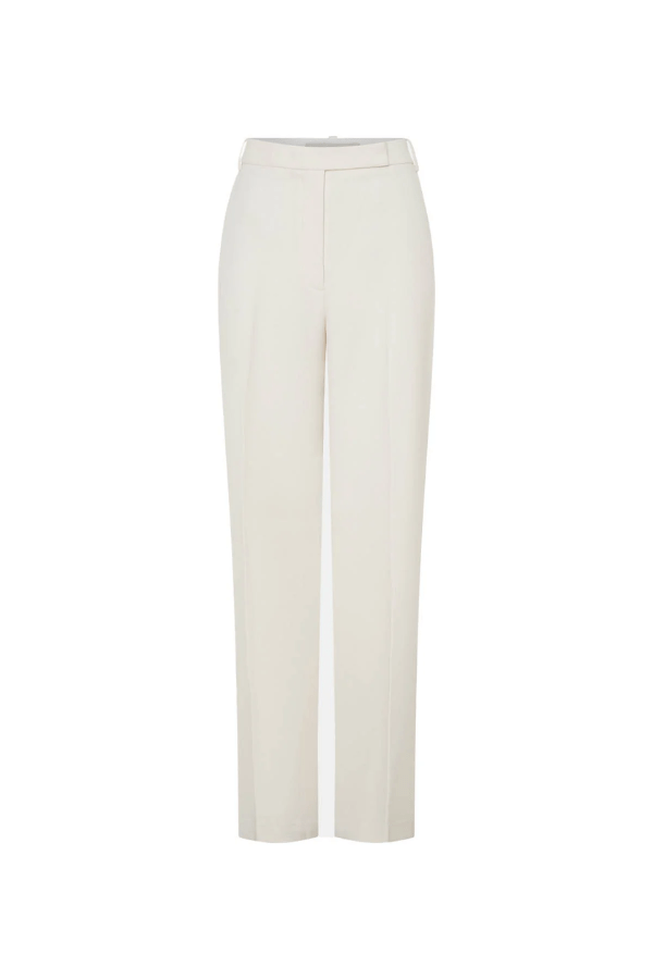 Palisade Pant Off White by Camilla and Marc, high-waisted flared pant with slant pockets and an extended waistband for sleek, structured elegance.
