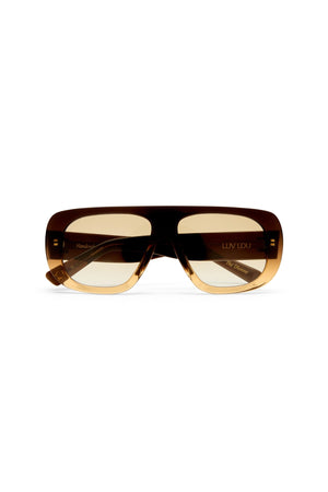 The Dionne Cinnamon by Luv Lou, oversized tort aviator sunglasses with brown lenses for elevated everyday styling