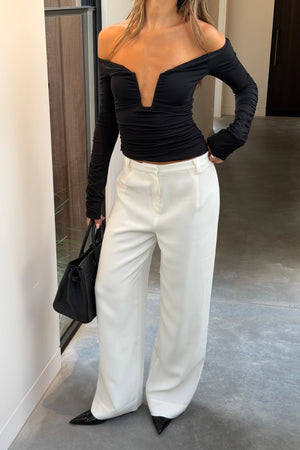 Ella Squire Relaxed Suit Pant Ivory