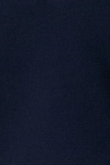Onte Nerea Sweater in navy and ivory with half zip, two-tone collar, drawstring waist, and relaxed oversized fit.