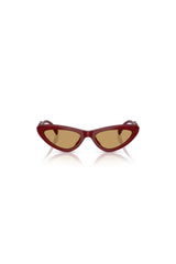 Cat Eye Sunglasses Opal Burgundy by Miu Miu, acetate frame with tinted lenses, perfect for elevated everyday styling