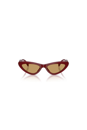 Cat Eye Sunglasses Opal Burgundy by Miu Miu, acetate frame with tinted lenses, perfect for elevated everyday styling
