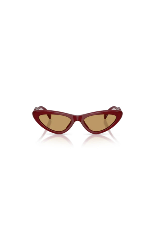 Cat Eye Sunglasses Opal Burgundy by Miu Miu, acetate frame with tinted lenses, perfect for elevated everyday styling