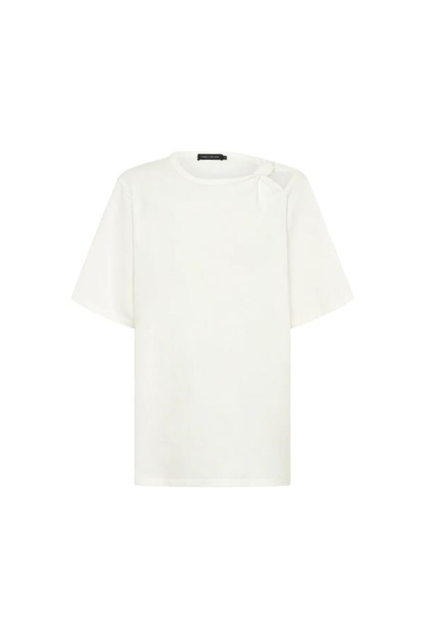Camilla And Marc | Juno Knot Tee Soft White | Girls With Gems