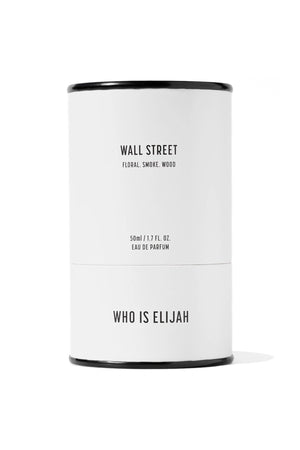 Wall Street by Who Is Elijah, a floral, smoky, and woody fragrance with rose, raspberry, oud wood, incense, saffron, amberwood, benzoin, and leather.