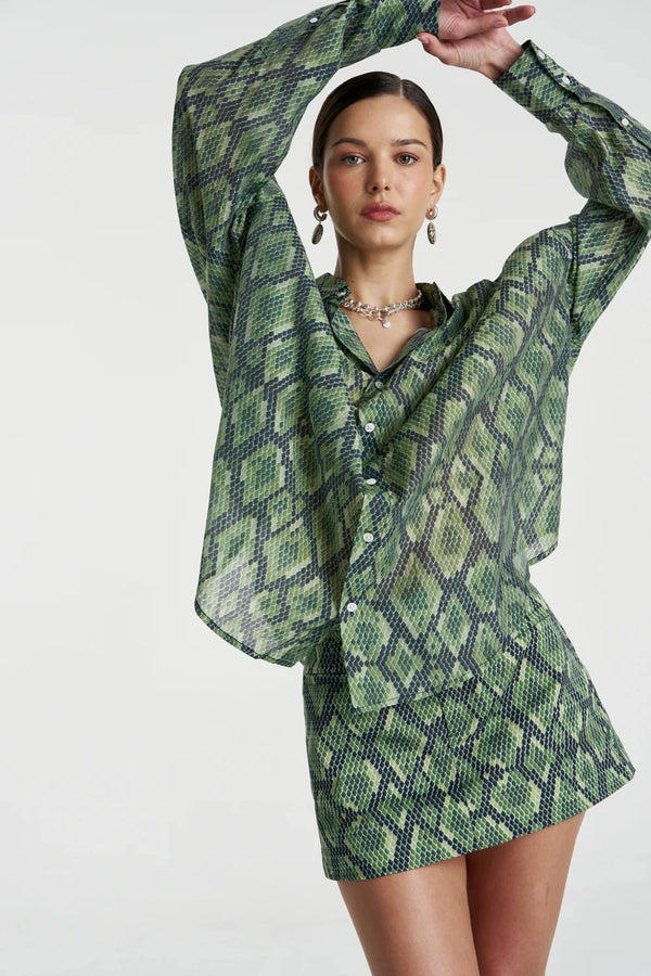 Sheer LS Shirt Viper by Summi Summi, sheer long sleeve shirt, perfect for layering or night out styling