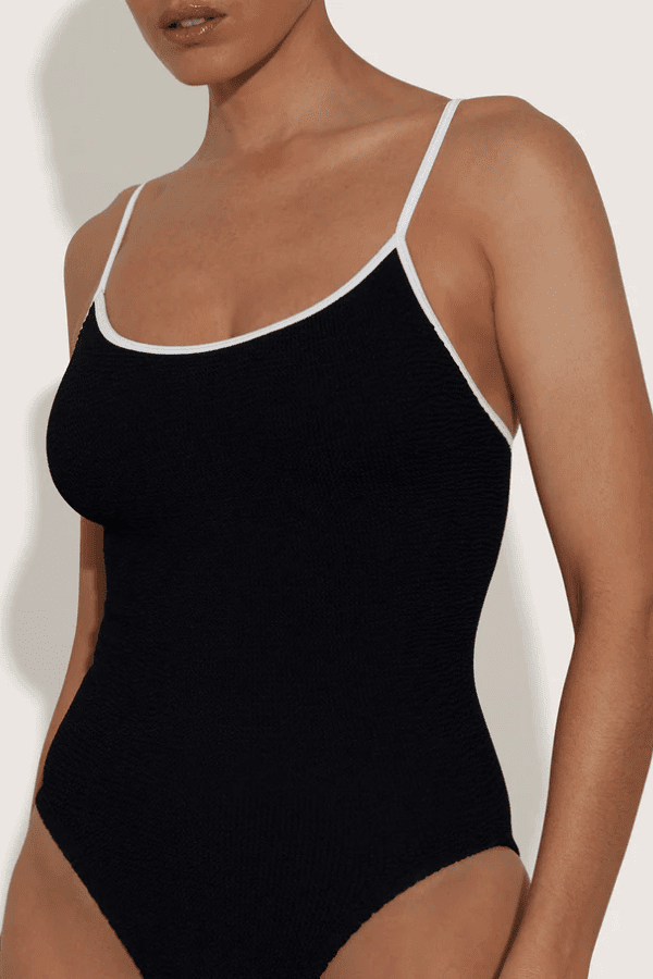 Hunza G | Pamela Swim Contrast Black/White | Girls with Gems