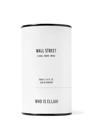 Wall Street by Who Is Elijah, a smoky, woody floral fragrance with rose, raspberry, Egyptian geranium, oud, incense, saffron, amberwood, and leather.