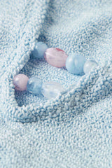 Adriana Beaded Swim Metallic Ice Blue by Hunza G, halter one piece with beads, perfect for beach or poolside styling