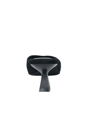 Monroe Suede Heel Black by Sneaky Link — Features a 4cm heel, suede outer, glossy heel, and manmade sole. Fits true to size.