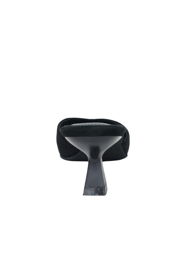 Monroe Suede Heel Black by Sneaky Link — Features a 4cm heel, suede outer, glossy heel, and manmade sole. Fits true to size.