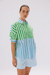 LMND | Chiara Shirt Combination Stripe Verde/Azure | Girls With Gems