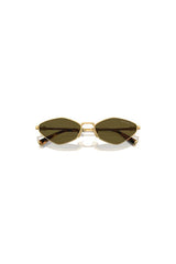 Mu 56ZS brown by Miu Miu, lightweight irregular narrow metal frames with dark brown lenses, perfect for trendy, stylish everyday wear.
