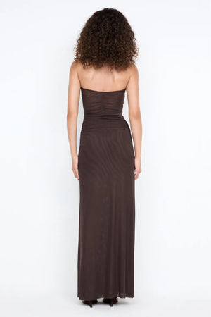 Ida Strapless Dress Dark Chocolate