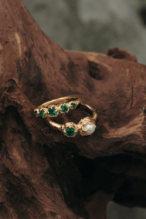 By Charlotte | 18k Gold Vermeil Moonlit Tides Ring | Girls with Gems