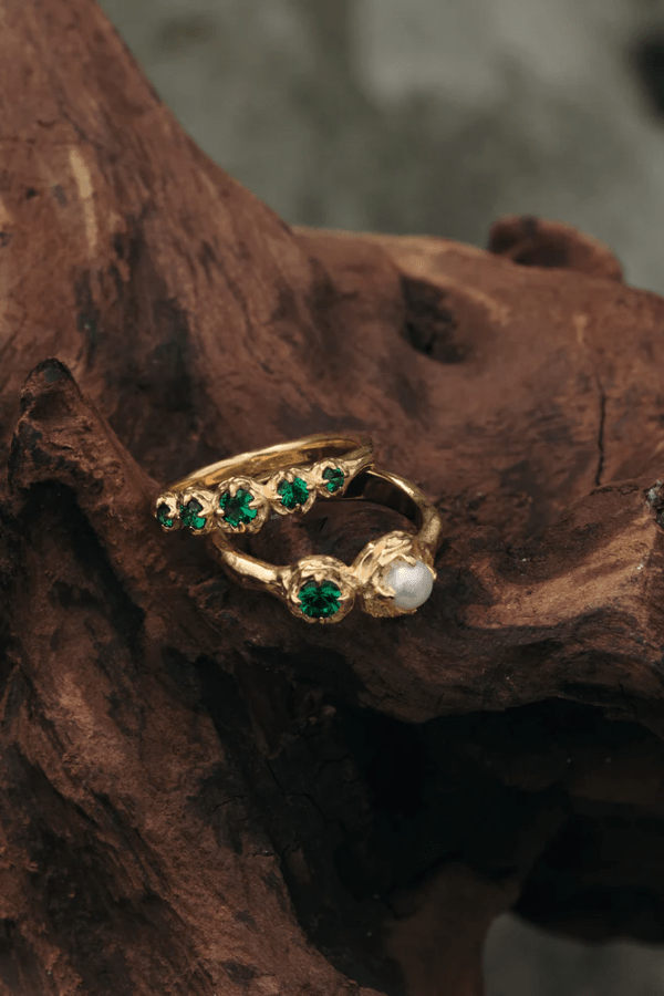 By Charlotte | 18k Gold Vermeil Moonlit Tides Ring | Girls with Gems