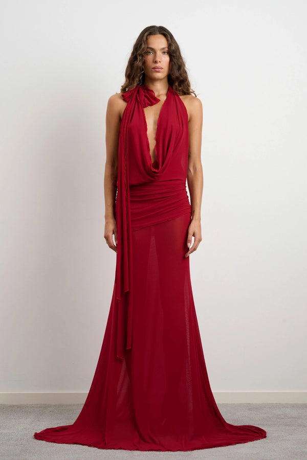 Thea Dress Deep Red