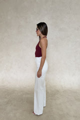 Bronte Halter Jersey Tank Merlot