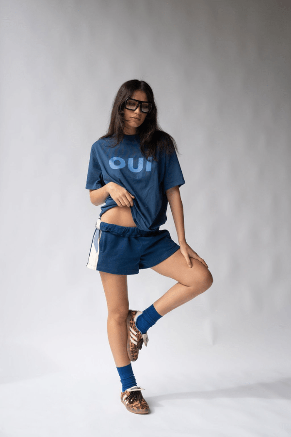 Araminta James | Parisienne Track Short Estate Blue | Girls with Gems