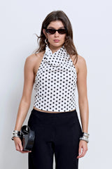 Hallie Backless Top Polka Dot