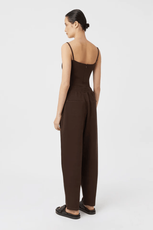 Jensen Bodice Espresso by Camilla and Marc – structured cotton bodice with adjustable straps and sleek zip, perfect for trendy off-duty days or layered looks.